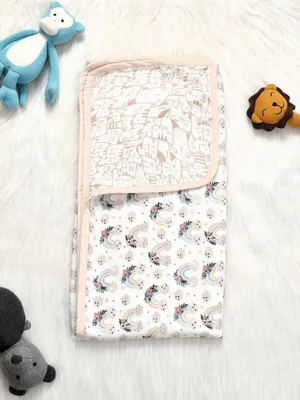 Rainbow Vibes 6-layer 100% Organic Cotton Muslin Reversible Blanket