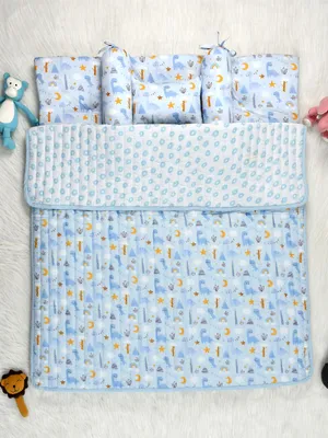 Dinoland Bedding Set: Mattress, Mustard seed pillow, 2 Bolsters, and quilt
