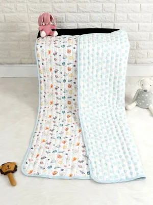 Pets of the Galalxy Organic Cotton Quilted Muslin Reversible Blanket