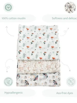 Swaddles Set Of 3 (Neutral)