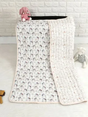 Rainbow vibes Organic Cotton Quilted Muslin Reversible Blanket