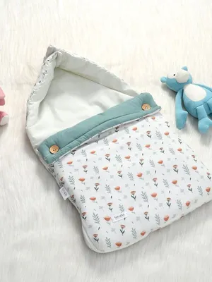 Ferns and roses 100% Organic Cotton Muslin Carrier Nest/ Sleeping Bag
