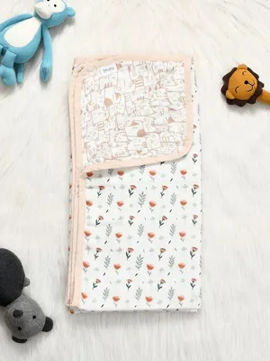 Ferns & Roses 6-layer 100% Organic Cotton Muslin Reversible Blanket