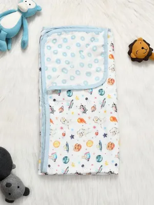 Pets Of The Galaxy 6-layer 100% Organic Cotton Muslin Reversible Blanket