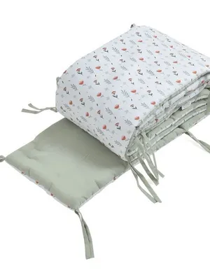 Ferns & Roses Reversible Cot/Crib Bumpers For Baby Bedding