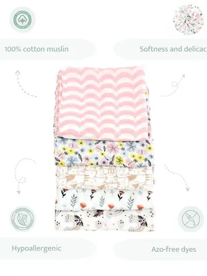 Swaddles Set Of 5 (Pink)