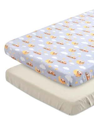 Koala Dreams Plus Grey Combo 100% Satin Fitted Cribsheet For Baby Bedding