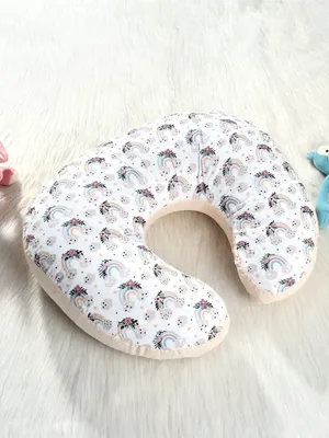Rainbow Vibes 100% Nursing/Feeding Pillow with removable organic cotton cover