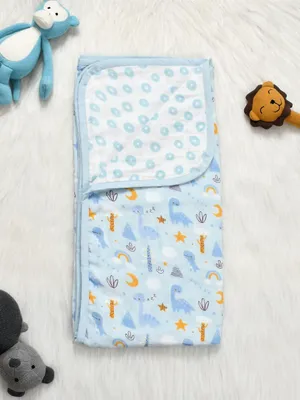 Dinoland 6-layer 100% Organic Cotton Muslin Reversible Blanket