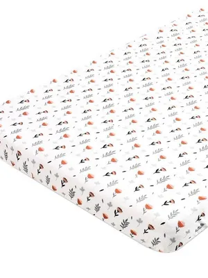 Ferns & Roses 100% Satin Fitted Cribsheet For Baby Bedding