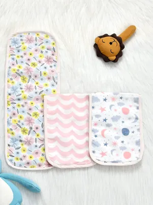 Set Of 3 Burp Pads (Pink)