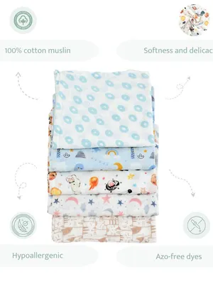 Swaddles Set Of 5 (Blue)