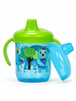 Adore Spazzo Duck Bill/ Hard Spout Sipper with Twin Handle & Hygiene Cap- 250ml- Blue