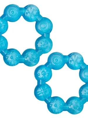Adore Luscious Water Filled EVA Teether- Beads Blue- 2pack