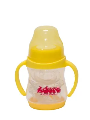 Adore Jiggle 2 Stage Wideneck Feeding Bottle with Twin Handle 150ml - Yellow