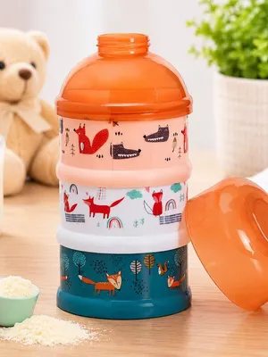 Adore Howdy- The 3 Layered Spill Proof Milk Powder Container - Brown- 120ml