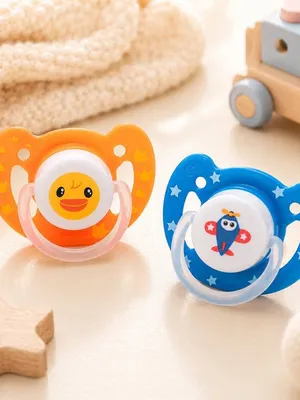 Adore Vento Jnr- The Vented Pacifier for Babies with Sterilizer Case- Orthodontic - Pack of 2(Blue+Orange)