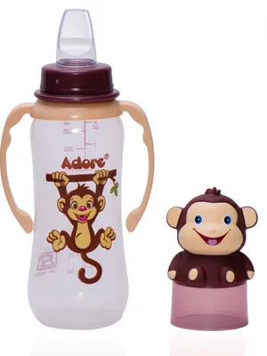 Adore Yeah! The Character Hood Narrow Neck Soft Spout Sipper 250ml - Monkey