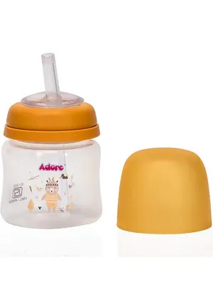 Adore Lota Widneck Straw Sipper- Spill Proof - 125ml- Yellow