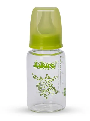 Adore Glaze Junior 2 Stage Borosilicate Glass Feeding Bottle 125ml- Green