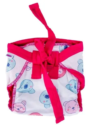 Adore Insta Dry Baby Cloth Tie Knot Langot- 4-8 Months White Teddy M