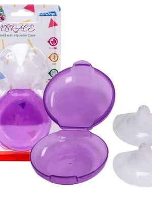 Adore Embrace Premium Super Soft Silicon Breast Shield with Storage Case-1 Pair - Purple