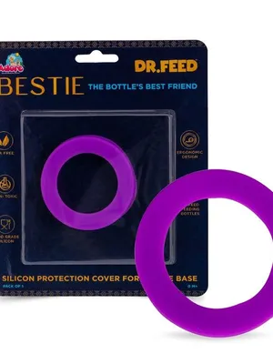 Adore Dr.Feed Bestie! The Silicon Base for Dr.Feed Wide Neck Bottles- Pixy Purple Pack of 2