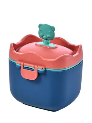 Adore 3D Teddy Junior Milk Powder Container with Leveler and Scoop 400 ml - Red