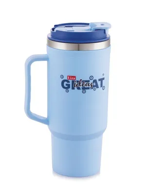 Adore Hydrate Pro Insulated Thermoware Drinking Tumbler Bottle with Handle-750ml-Blue