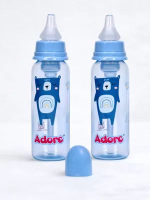 Adore Advanced CONTANGO- The 4 Stage Ventilated Anti-Colic Stem Baby Feeding Bottle- 250ml- Blue