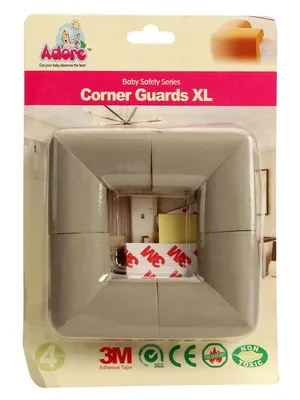Adore Safety Series Baby Childproofing Safety Edge Guards XL- Pack of 4- Cream