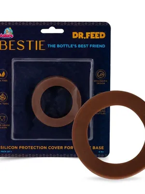 Adore Dr.Feed Bestie! The Silicon Base for Dr.Feed Wide Neck Bottles- Earthen Brown Pack of 2