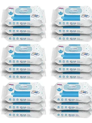 Adore Baby Paani Wipes - 99.9% Pure Water Wipes - FDA Approved- Dermatologically Tested - Goodness of Aloevera- Unscented- Pack of 72n Wipes* 18 Wipes