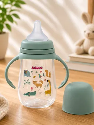 Adore Nok Nok Wide neck Feeding Bottle With Twin Handle 250ml - Green