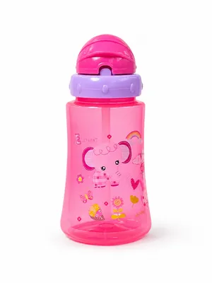 Adore Skoozy Sports Straw Sipper with Retractable Head - 250ml- Pink