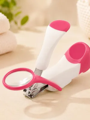 Adore Zoom Nail Clipper With Magnifier Glass-Stainless Steel - Pink