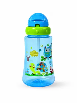 Adore Skoozy Sports Straw Sipper with Retractable Head - 250ml- Blue
