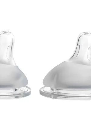 Adore Dr.Feed Latch Naturally Wide Neck Anti-Colic Silicon Teat- Pack of 2-Fast Flow