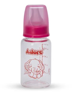 Adore Glaze Junior 2 Stage Borosilicate Glass Feeding Bottle 125ml-Pink