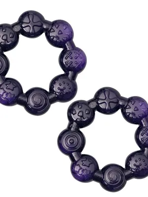 Adore Luscious Water Filled EVA Teether- Beads Dark Purple- 2pack