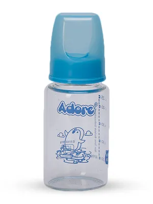Adore Glaze Junior 2 Stage Borosilicate Glass Feeding Bottle 125ml- Blue
