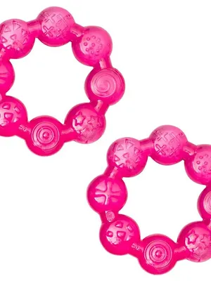Adore Luscious Water Filled EVA Teether- Beads Pink 2pack