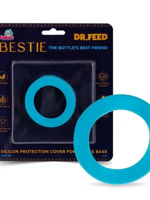 Adore Dr.Feed Bestie! The Silicon Base for Dr.Feed Wide Neck Bottles- Sky Blue Pack of 2