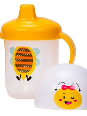 Adore SPINHX Duck Bill/ Hard Spout Sipper with Twin Handle & Hygiene Cap- 250ml- Yellow