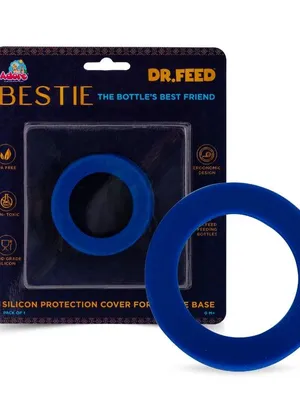 Adore Dr.Feed Bestie! The Silicon Base for Dr.Feed Wide Neck Bottles- Blazing Blue Pack of 2