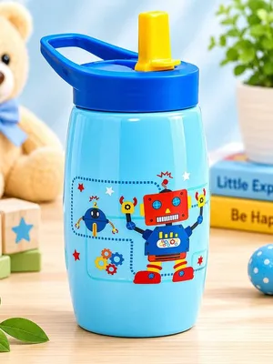 Adore Kiddo Flip to Sip Sports Sipper with Handle- 420ml -Blue