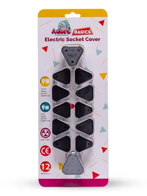 Adore Baby Safety Child Proofing Electrical Socket Cover Set- Pack of 12-Brown