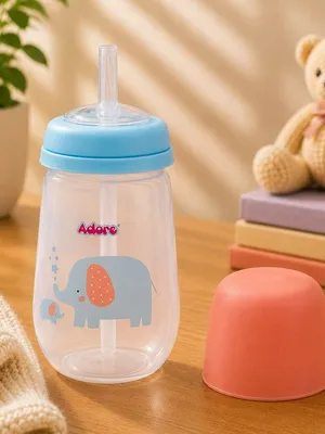 Adore Zeta Wideneck Straw Sipper- Spill Proof- 250ml - New Blue