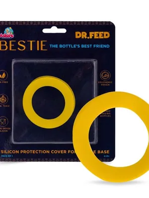 Adore Dr.Feed Bestie! The Silicon Base for Dr.Feed Wide Neck Bottles- Yanky Yellow Pack of 2