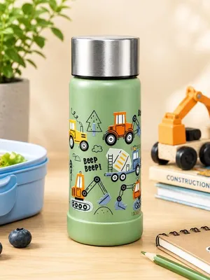 Adore Dr.Feed Little Champs Hot & Cold Insulated Steel Water Bottle 270ml-Green
